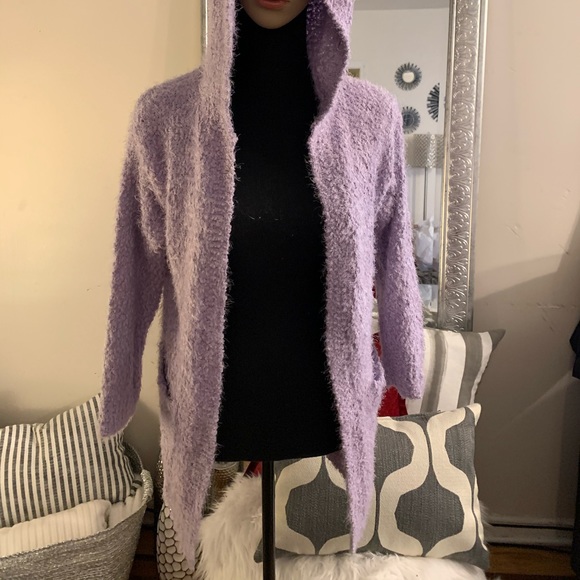 Lavender eyelash knit cardigan S M & L - Picture 4 of 9
